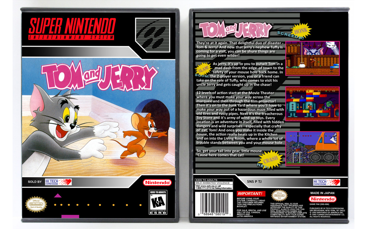 Gaming Relics Super Nintendo Vertical Style Tom and Jerry